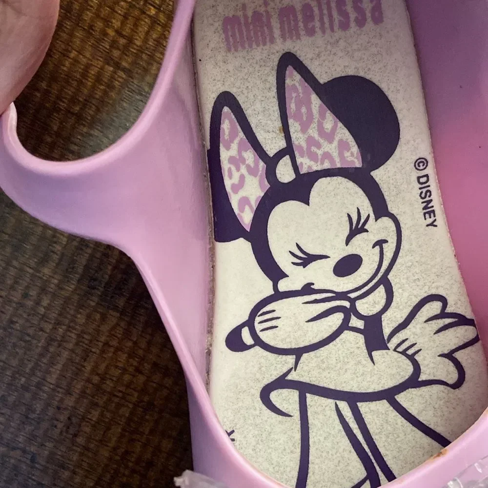 Mini Melissa Kids Lavender Bow Disney Minnie Mouse Dress Shoes 6 US